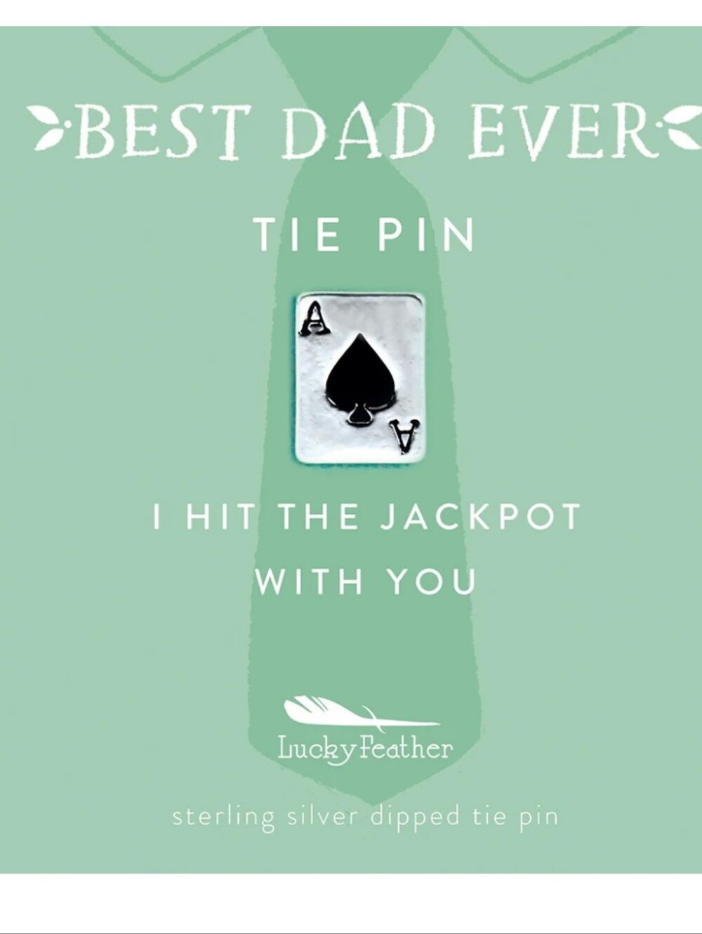 New Sterling Silver Tie Pin I hit the jackpot with you  Deck of Cards